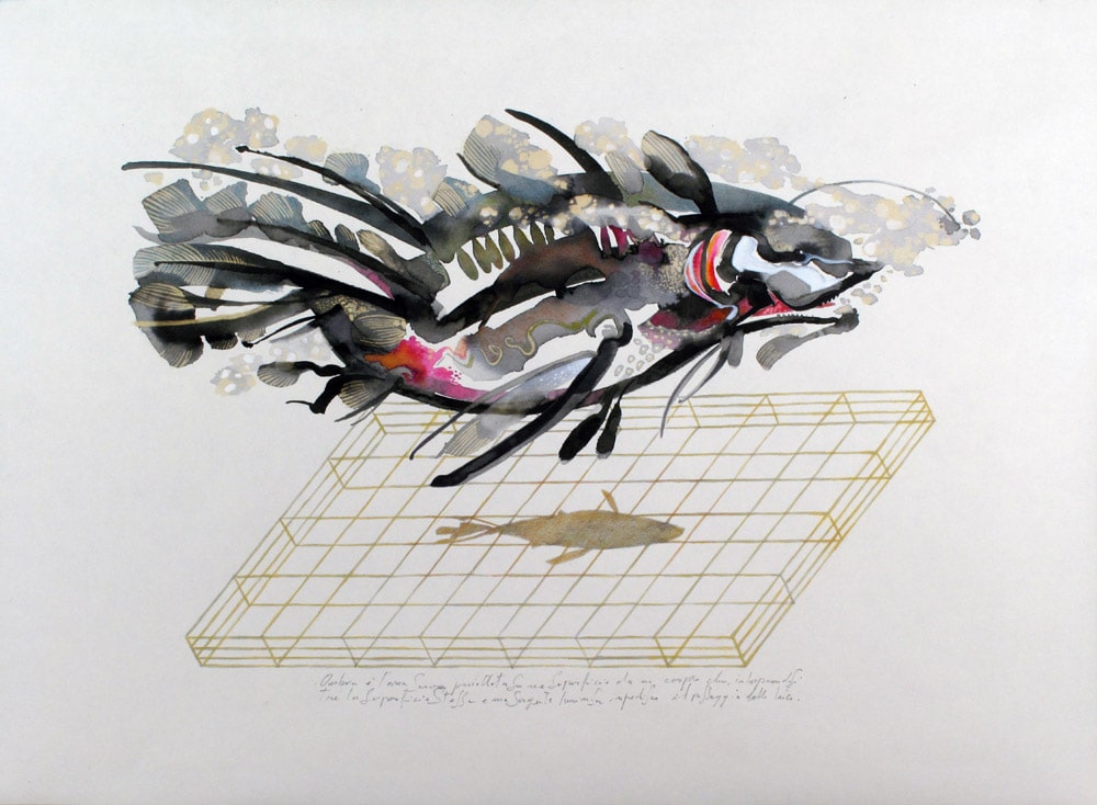 Gabbia, 2015 - Tecnica mista su carta, 57 x 42 cm
