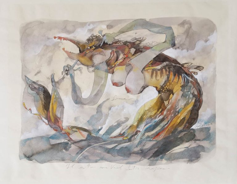 Sirena, 2017 - Tecnica mista su carta, 54x42 cm