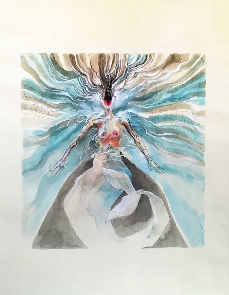 Sirena, 2018 - Tecnica mista su carta, 42x54 cm